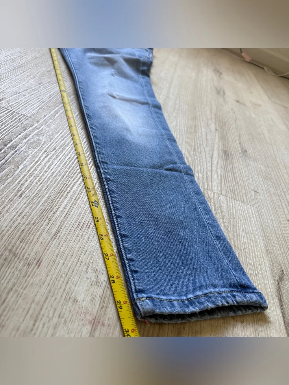 Tommy Hilfiger Denim Jeans Mens 29x30 Big Flag Pocket Light Wash Stretch Skinny